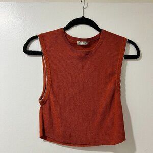 🧡 Free People Intimately Zipper-Side Crop Tank (Rust) - Size M 🧡